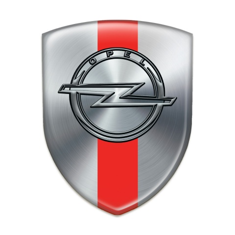 Opel Car Accessories Badge Silver with Red Band 