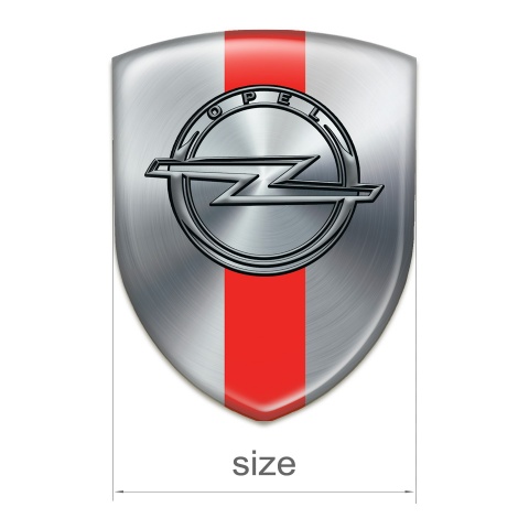 Opel Car Accessories Badge Silver with Red Band 