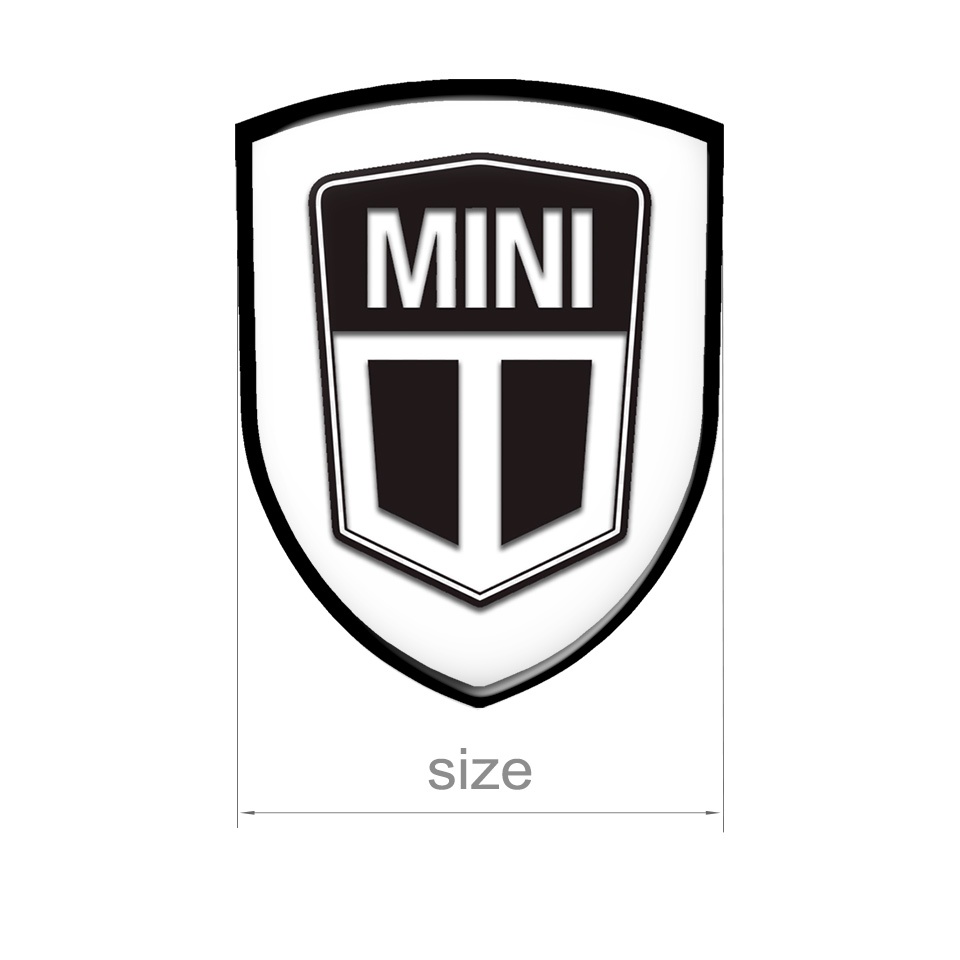 Mini Cooper Shield Silicone Emblem Black White Edition | Domed Emblems ...