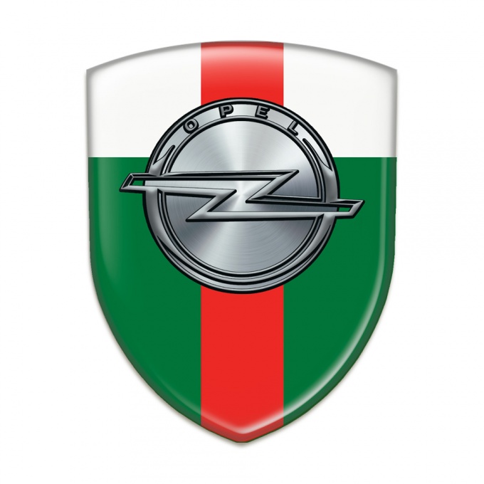 Opel Silicone Badge Green White with Red Band 