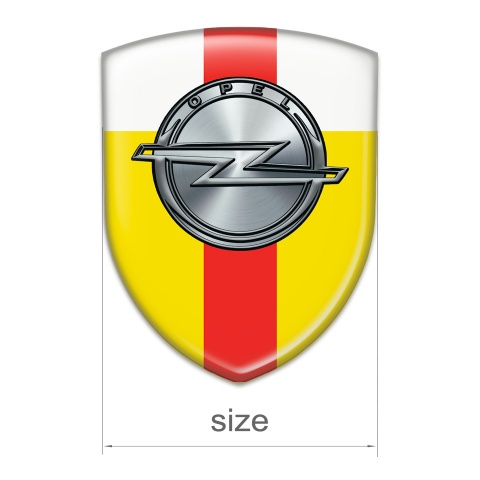 Opel Auto Emblem Yellow White with Red Band Design 