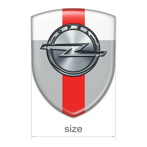 Opel Emblem Badge Logo Gray White with Red band Design 