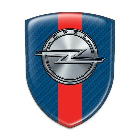 Opel Logo Emblem Navy Blue Carbon with Red band Design 