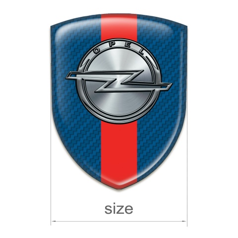 Opel Logo Emblem Navy Blue Carbon with Red band Design 