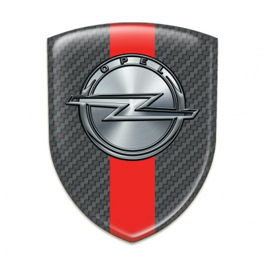 Opel Tuning Emblem Carbon with Red Band Design 