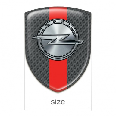 Opel Tuning Emblem Carbon with Red Band Design 