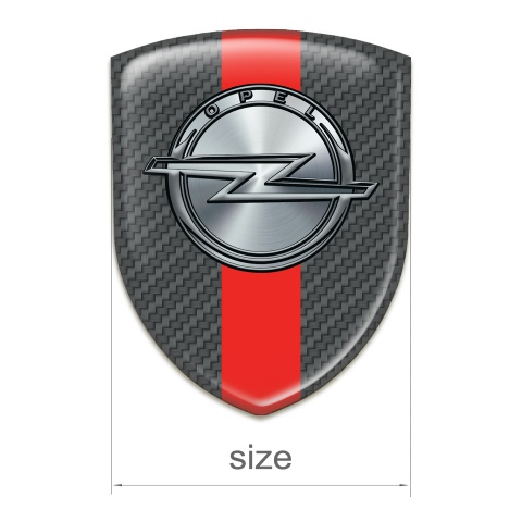 Opel Tuning Emblem Carbon with Red Band Design 