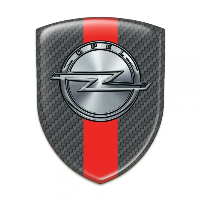 Opel Tuning Emblem Carbon with Red Band Design 