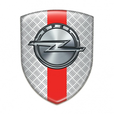 Opel Self Adhesive Emblem Logo Grid Effect with Red Band Design 