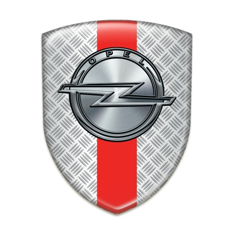 Opel Self Adhesive Emblem Logo Grid Effect with Red Band Design 