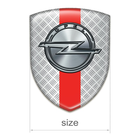 Opel Self Adhesive Emblem Logo Grid Effect with Red Band Design 