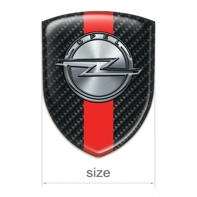 Opel Resin Sticker Dark Carbon with Red Band Design 