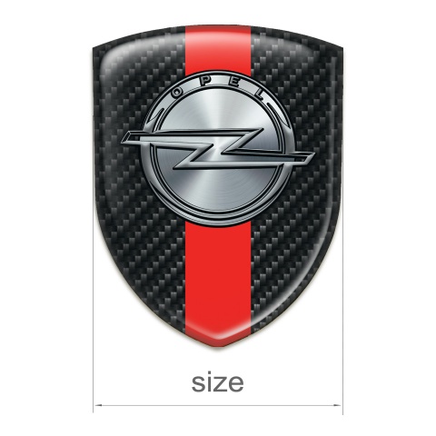Opel Resin Sticker Dark Carbon with Red Band Design 