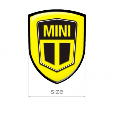Mini Cooper Shield Silicone Emblem Black Yellow Edition