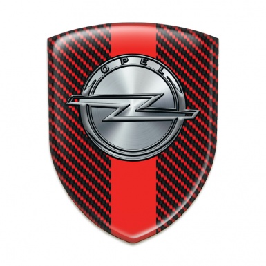 Opel Emblem Exterior Red Carbon with Red Band Design 