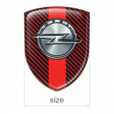 Opel Emblem Exterior Red Carbon with Red Band Design 