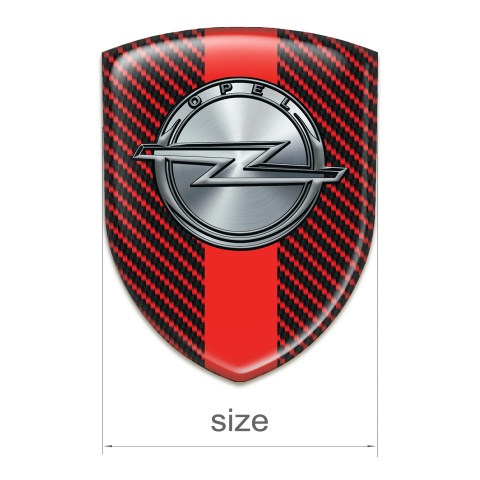 Opel Emblem Exterior Red Carbon with Red Band Design 