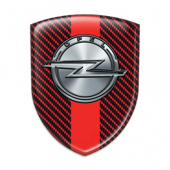Opel Emblem Exterior Red Carbon with Red Band Design 
