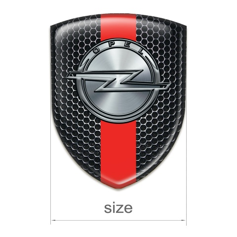 Opel Emblem Interior Perforated Steel with Red carbon design 