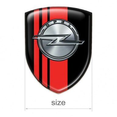 Opel Tuning Badge Black with Red Tapes Style 