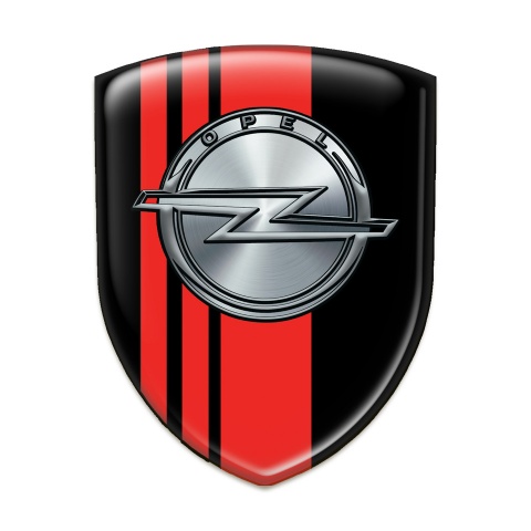 Opel Tuning Badge Black with Red Tapes Style 