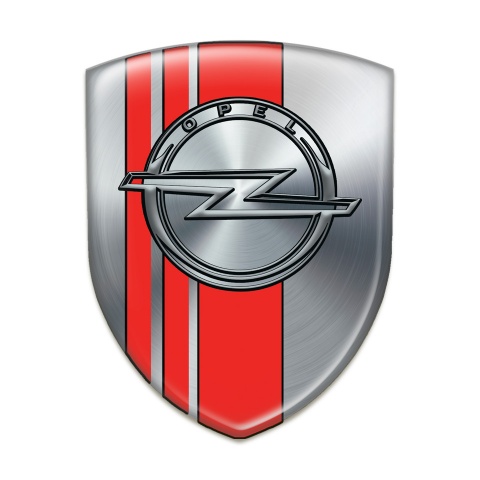 Opel Car Accessories Badge Silver with Red tapes Style 