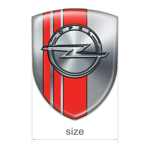 Opel Car Accessories Badge Silver with Red tapes Style 