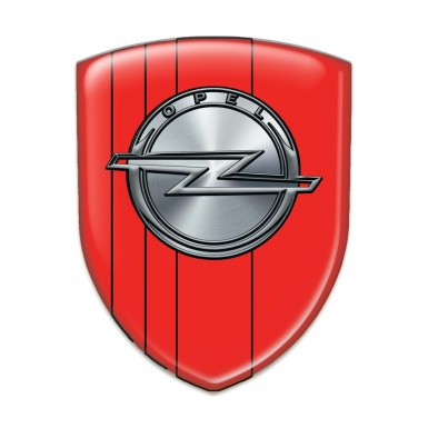 Opel Car Interior Badge Red Edition with Grey Logo 