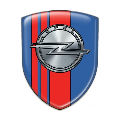 Opel Silicone Car Decal Badge Blue with Red tapes Style 