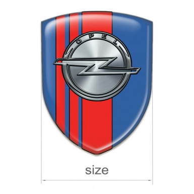 Opel Silicone Car Decal Badge Blue with Red tapes Style 
