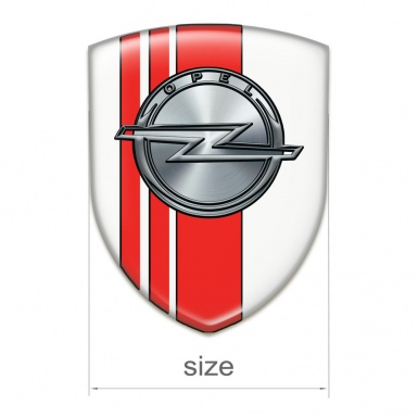 Opel Silicone Shield White with Red Tapes Style 