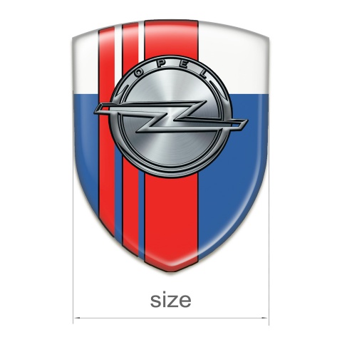 Opel Emblem Badge Logo Blue White with Red Tapes Style 
