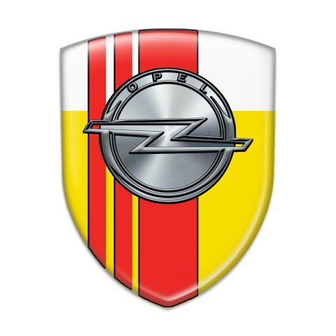 Opel Logo Emblem Yellow White  with Red Bands 