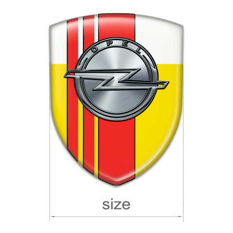 Opel Logo Emblem Yellow White  with Red Bands 