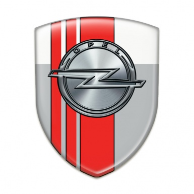 Opel Tuning Emblemv Gray White with Red Bands Style 