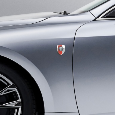 Opel Tuning Emblemv Gray White with Red Bands Style 