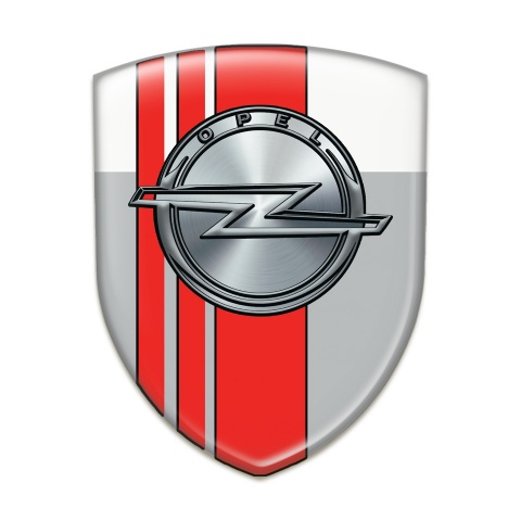 Opel Tuning Emblemv Gray White with Red Bands Style 