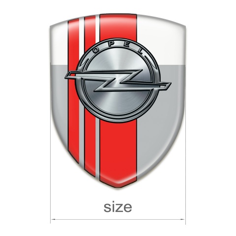 Opel Tuning Emblemv Gray White with Red Bands Style 