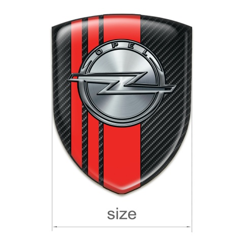 Opel Self Adhesive Emblem Logo Black Carbon with Red Bands Style 