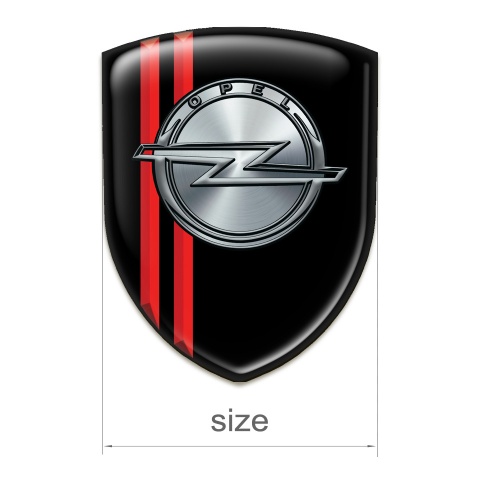 Opel Silicone Emblem Black with Red Lines Style 