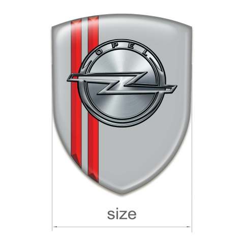 Opel 3D Gel Emblem Gray with Red Lines style 