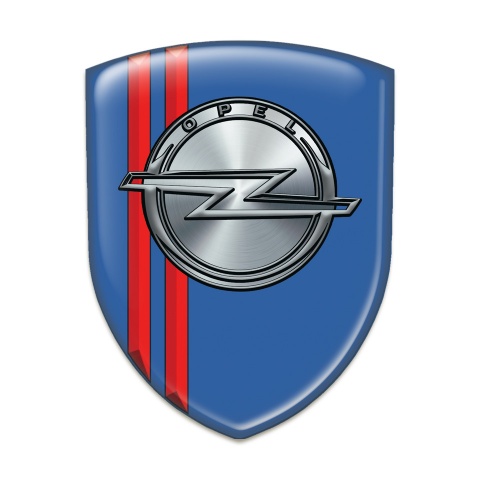 Opel Emblem Exterior Blue Design with Red Lines 