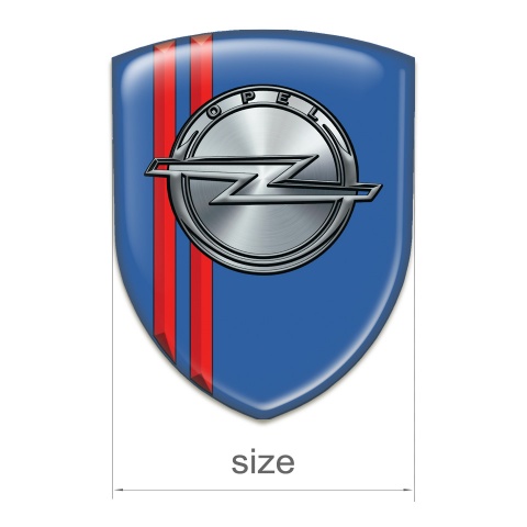Opel Emblem Exterior Blue Design with Red Lines 