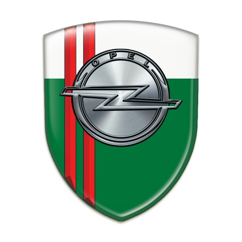 Opel Car Accessories Badge Green White with Red Lines Style 