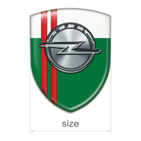 Opel Car Accessories Badge Green White with Red Lines Style 