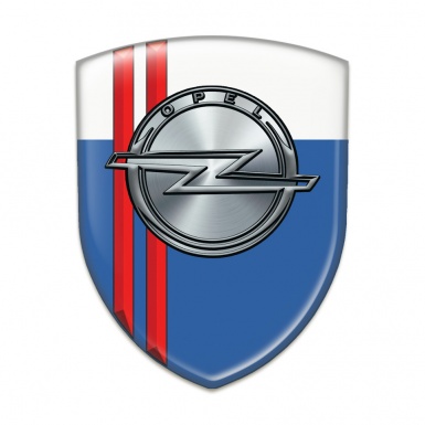 Opel Car Interior Badge Blue White with Red Lines style 
