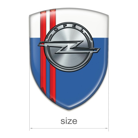 Opel Car Interior Badge Blue White with Red Lines style 