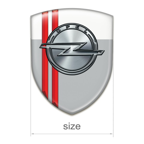 Opel Silicone Badge Gray White with red Lines Style 