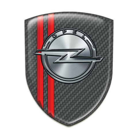 Opel Auto Emblem Carbon With Red Lines Style 