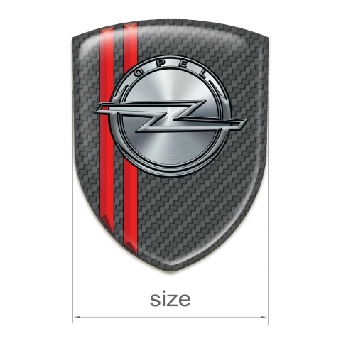 Opel Auto Emblem Carbon With Red Lines Style 